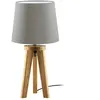 HerzBlut Elli lampe à poser, chêne huilé/taupe