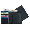 Alassio Porte-monnaie cuir noir compartiments rabatables 1