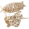 Simulus : Maquette 3D mobile en bois Dirigeable Steampunk 25 x 30 cm -...