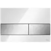 TECE 9240801 PLAQUE DE DÉCLENCHEMENT CARRÉE BLANC-ACIER INOXYDABLE