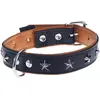 Collier en cuir Heim Stars, noir taille 50 tour de cou 38-46 cm - pour...