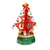 Décoration de Noël Jouet de boîte à musique En bois 1 pièce-rouge