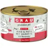 6x200g Grau menu gourmand boeuf, dinde, carottes - Pâtée pour chat