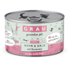 6x200g Grau menu gourmand sans céréales poulet, veau - Pâtée pour chat