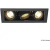 SLV KADUX 3 GU10 encastré carré, noir, max. 3x50W
