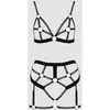 Set lingerie BDSM harnais noir - Cotelli Lingerie