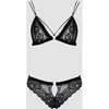 Cottelli Collection Lingerie Ensemble 2 pièces lanières & dentelle fleurs noir