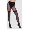 Cottelli LEGWEAR Collant Ouvert Effet Maille & Résille Noir