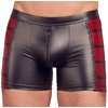 NEK Boxer Effet Cuir, Fermeture Eclair Noir & Rouge