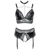 Cottelli Collection Ensemble 2 Pièces Wetlook & Dentelle Noir GT