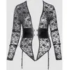 Cottelli Collection Bondage Body Ouvert Dentelle, Simili Cuir & Menottes Noir GT