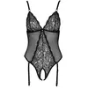 Cottelli LINGERIE Body porte-jarretelles ouvert dentelle noir