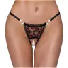 Cottelli Collection Lingerie String Ouvert Dentelle Florale Bicolore et Perles