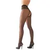 Cottelli Collection Collants ouverts à l'entrejambe noirs