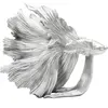 Kare Statuette poisson combattant en polyrésine argentée 37x34