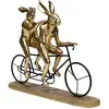 Kare Objet décoratif en Tandem Lapins 34 cm Déco, Métal, Or, 34x42,5x10,5cm