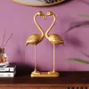 KARE Figurine décorative Flamingo Love, doré, hauteur 39 cm