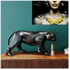 KARE Animal Bagheera lampe de table panthère noire