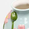 vase bleu fleurs