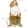 lampe lapin 34cm doré