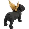 Déco bouledogue noir texturé ailes dorées Kare Design TU