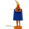 Kare Design Lampe lapin en polyrésine orange et lin bleu H50