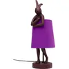 Kare Design Lampe lapin en polyrésine bordeaux et lin violet H50