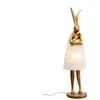 KARE Lampadaire Animal Rabbit, or, tissu en lin blanc, 150 cm