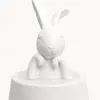 Lampe rechargeable lapin en polyrésine blanche