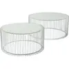 Table basse - KARE - Wire blanche - Rond - Verre - Design contemporain