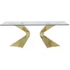 Table de séjour - KARE - Gloria Gold - Rectangulaire - 8 places - Doré brillant