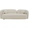 Kare Design Canapé 3 places - KELLY - 225cm - Tissu bouclette - Blanc - Structure en contreplaqué