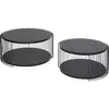 Kare Design 2 tables basses en frêne et acier noir