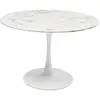 Table Schickeria 110cm effet marbre blanc Kare Design TU