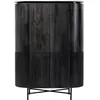 Buffet haut Glenn Kare Design - Vintage - Noir - 2 portes - 1 tiroir - Bois massif