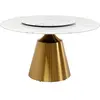 Table Lucia 135cm blanche et dorée Kare Design