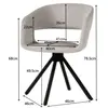 chaise avec accoudoirs pivotante gina noire kare design
