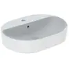 Geberit VariForm opzetwastafel ellips 1 kraangat 60 cm overloop, wit