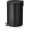 KELA Poubelle de salle de bain Mats - 12 L - 38 cm - Métal - Noir