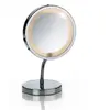Kela Miroir Grossissant Lumineux sur Pied Lola - x3 - LED - Métal - Gris - 60cm x 15cm