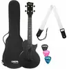 Cascha Hh 2258 Set Ukulélé Concert Fibre De Carbone Noir