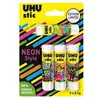 UHU Bâton de colle 4 Stick Néon 8,2gr
