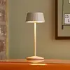 Sigor Lampe à poser LED rechargeable Facetta, beige, 22 cm, métal, CCT...