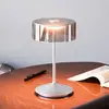 Sigor Lampe de table LED rechargeable Numotion, argent, verre, IP54, i...