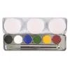 Corvus Eulenspiegel 206003 - Maquillage aqua professionnel, 6 couleurs, palette métallique