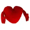 Veryshop Out of the blue Coussin-Peluche Coeur Rouge avec Bras/Dimensions : 70 x 30 cm
