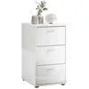 FMD Maisonetstyles Table D'appoint 3 Tiroirs 35x39,9x62,4 Cm Blanc