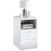 Table de chevet avec 2 tiroirs Blanc brillant FMD Blanc