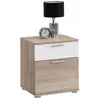 3S. x Home Table de chevet 1 tiroir 1 compartiment Blanc OQUET