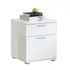 3S. x Home Table de chevet 1 tiroir 3 compartiments Chêne et Blanc OQUET